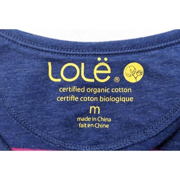 LOLË/LOLE Anna Blue & Pink Activewear Tank Dress Striped Organic Cotton Size M - Picture 4 of 9